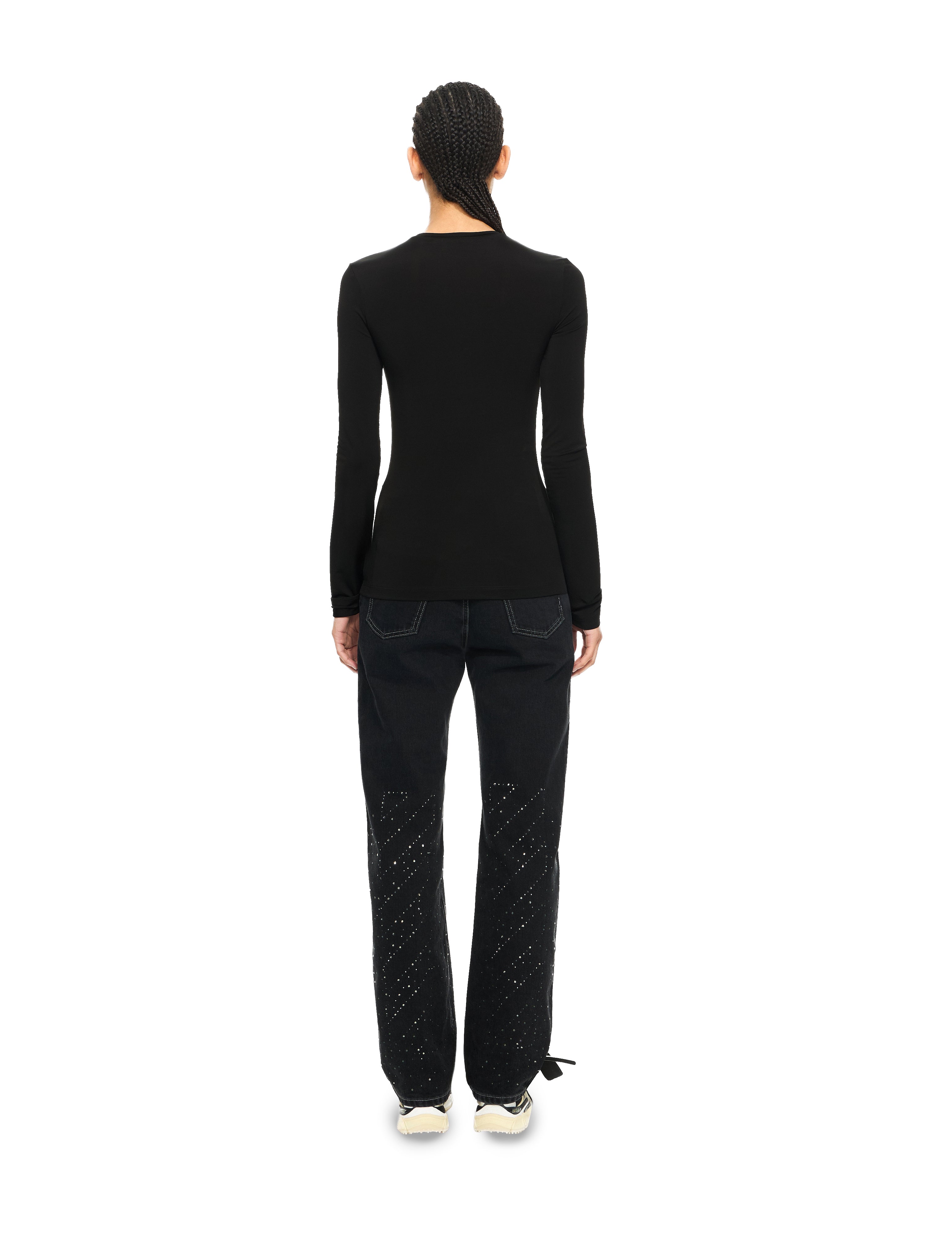 Off-White Ow X Swarovski Second Skin Crewneck Black