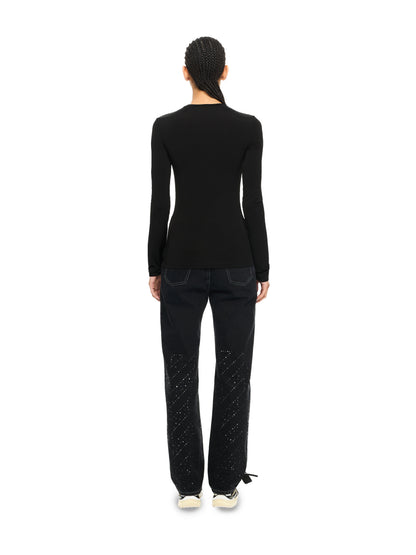 Off-White Ow X Swarovski Second Skin Crewneck Black