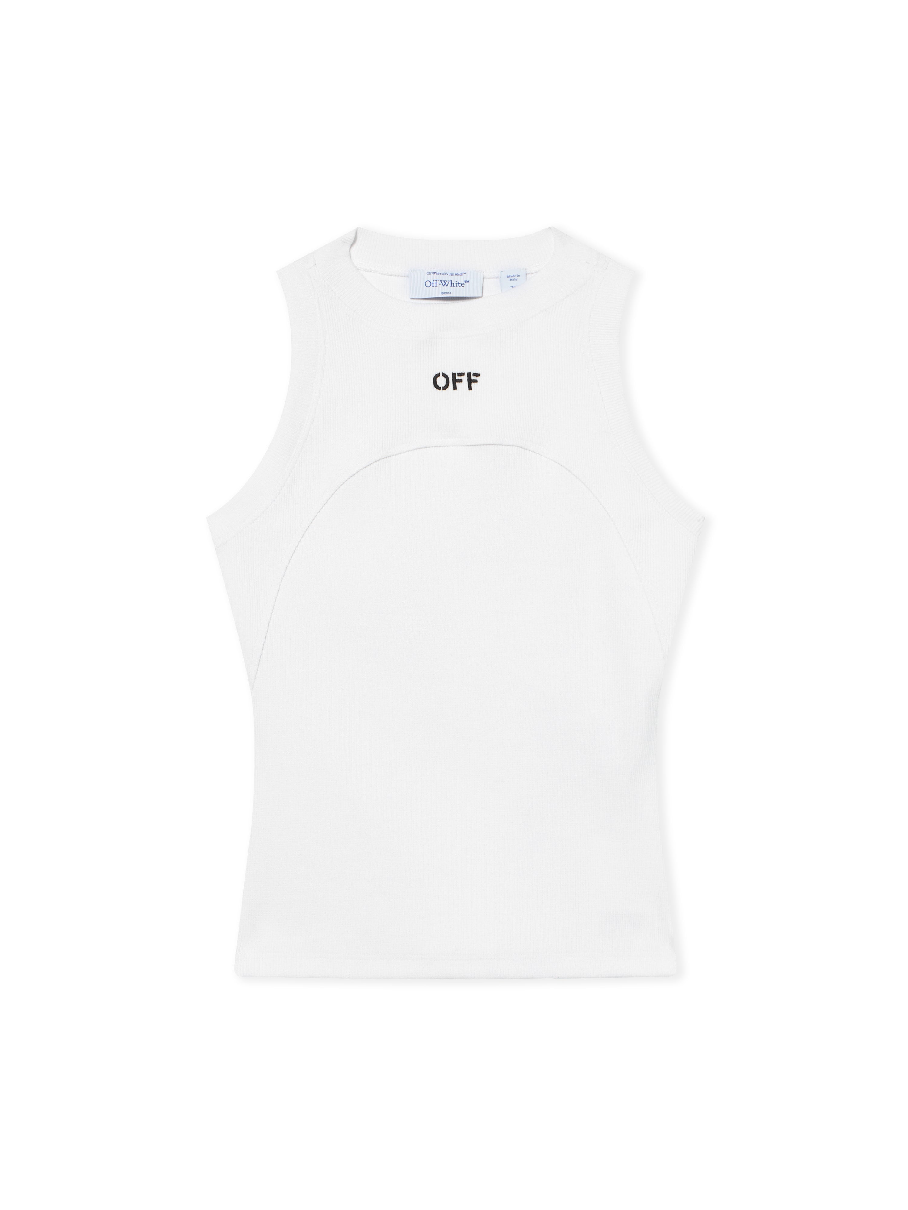 Off-White Off Stamp Ribbed Round Tank Top