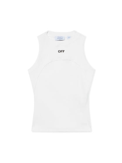 Off-White Off Stamp Ribbed Round Tank Top