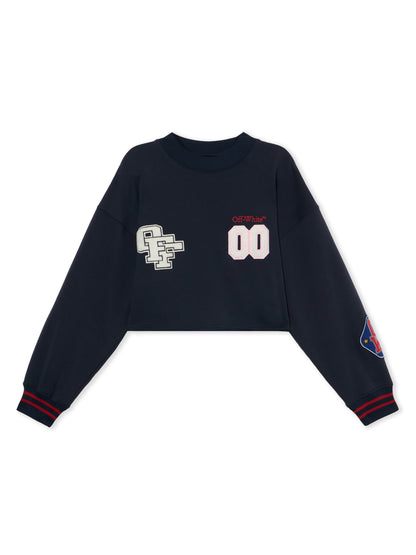 Off-White Royal Patch Crop Sweatshirt Red