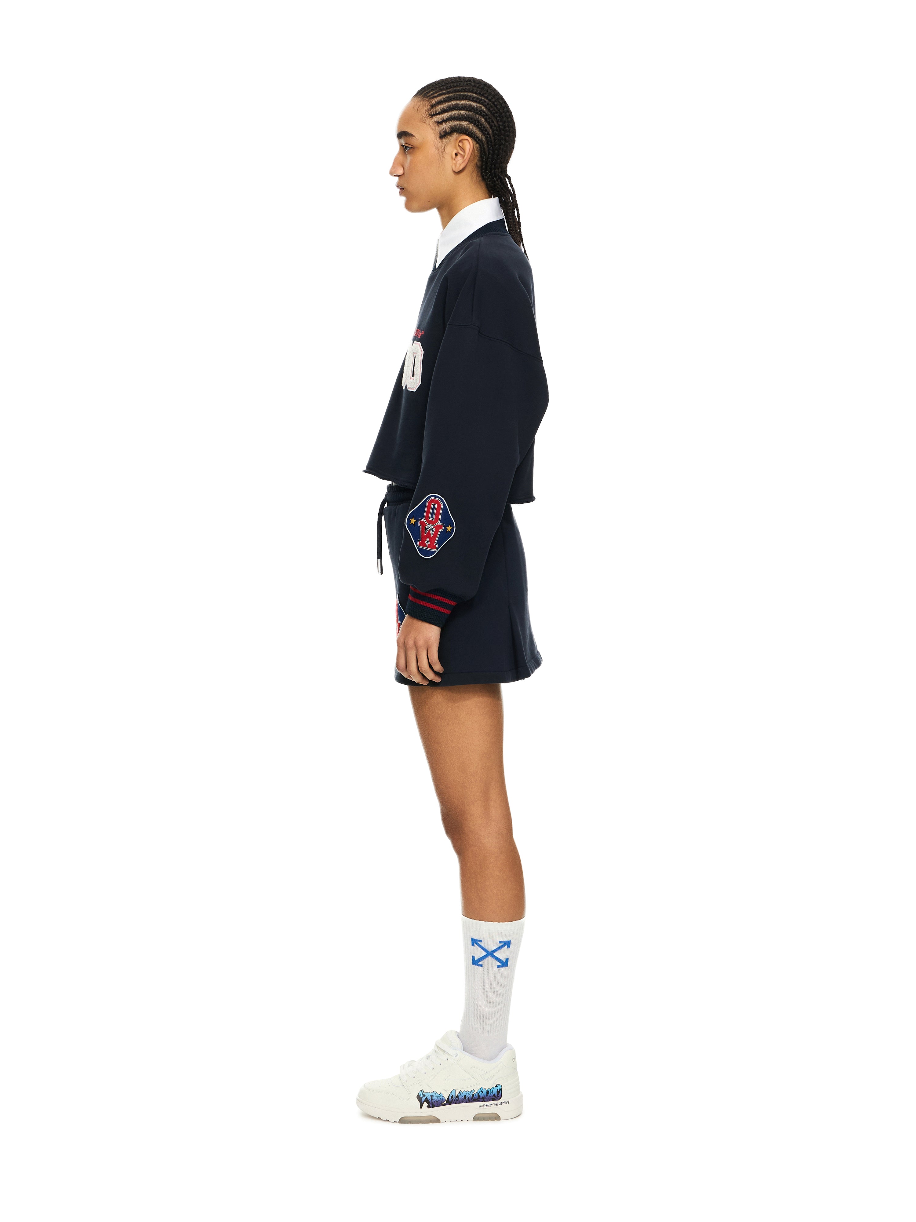 Off-White Royal Patch Crop Sweatshirt Red