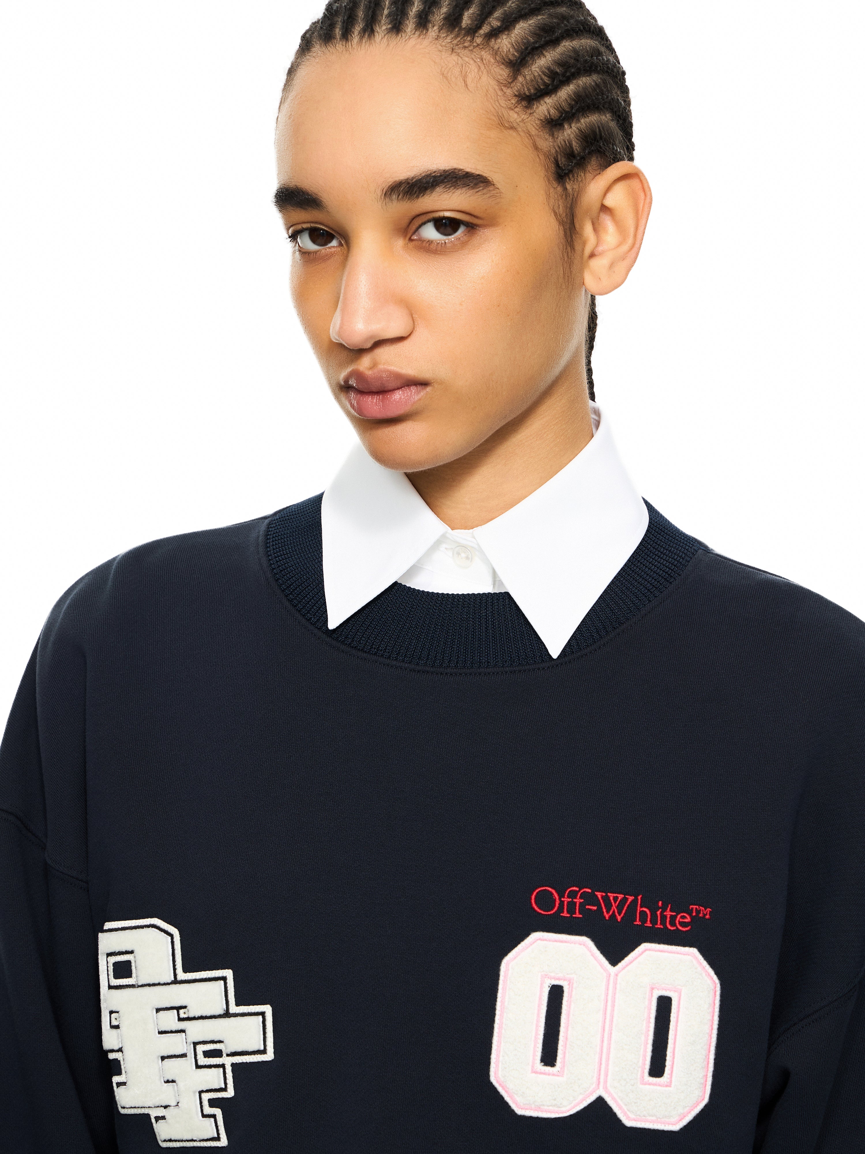 Off-White Royal Patch Crop Sweatshirt Red