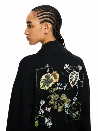 Off-White Arrow Leaves Zip Up Sweatshirt Black