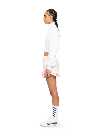 Off-White Jacquard Satin Pajama Shorts None