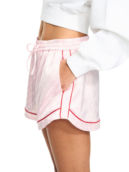 Off-White Jacquard Satin Pajama Shorts None
