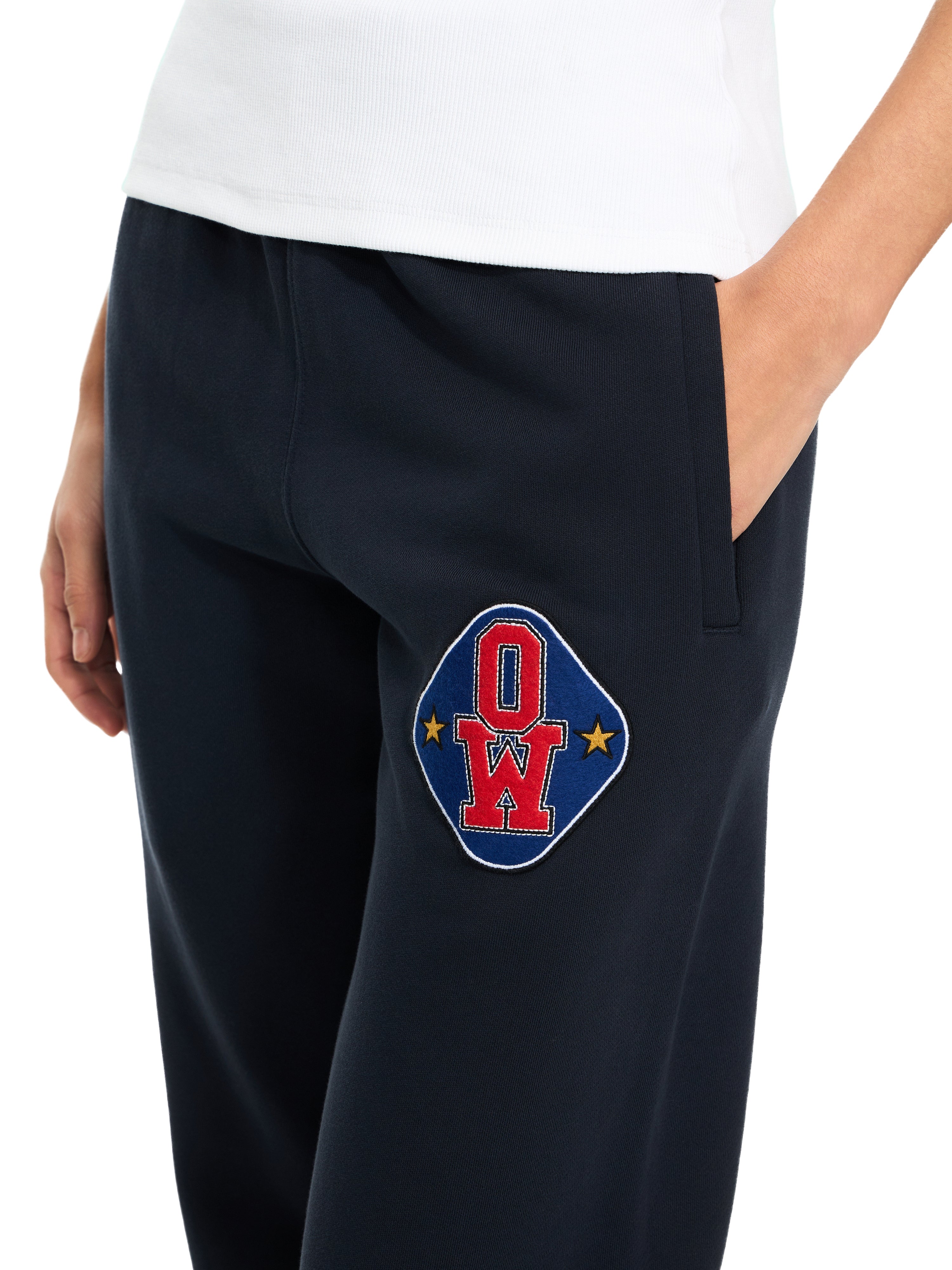 Off-White Royal Patch Cuff Sweatpants Red