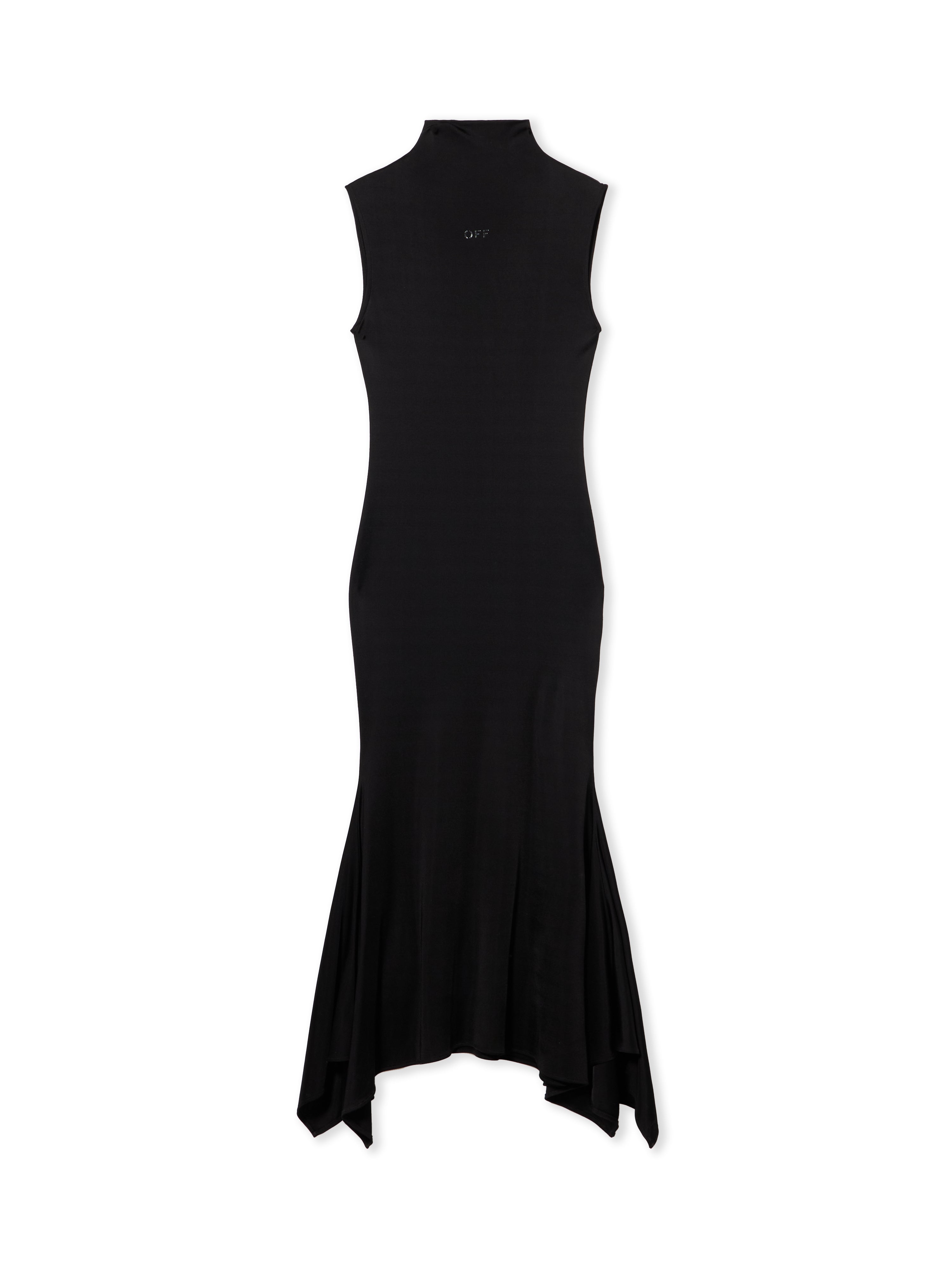 Off-White Fluid Sleeveless Midi Dress Black