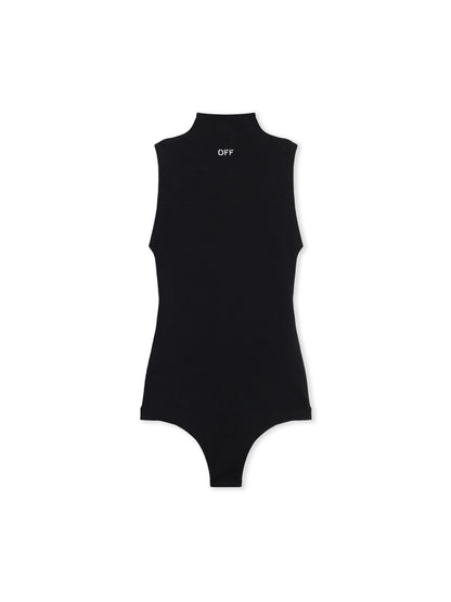 Off-White Off Stamp Ribbed Bodysuit Black