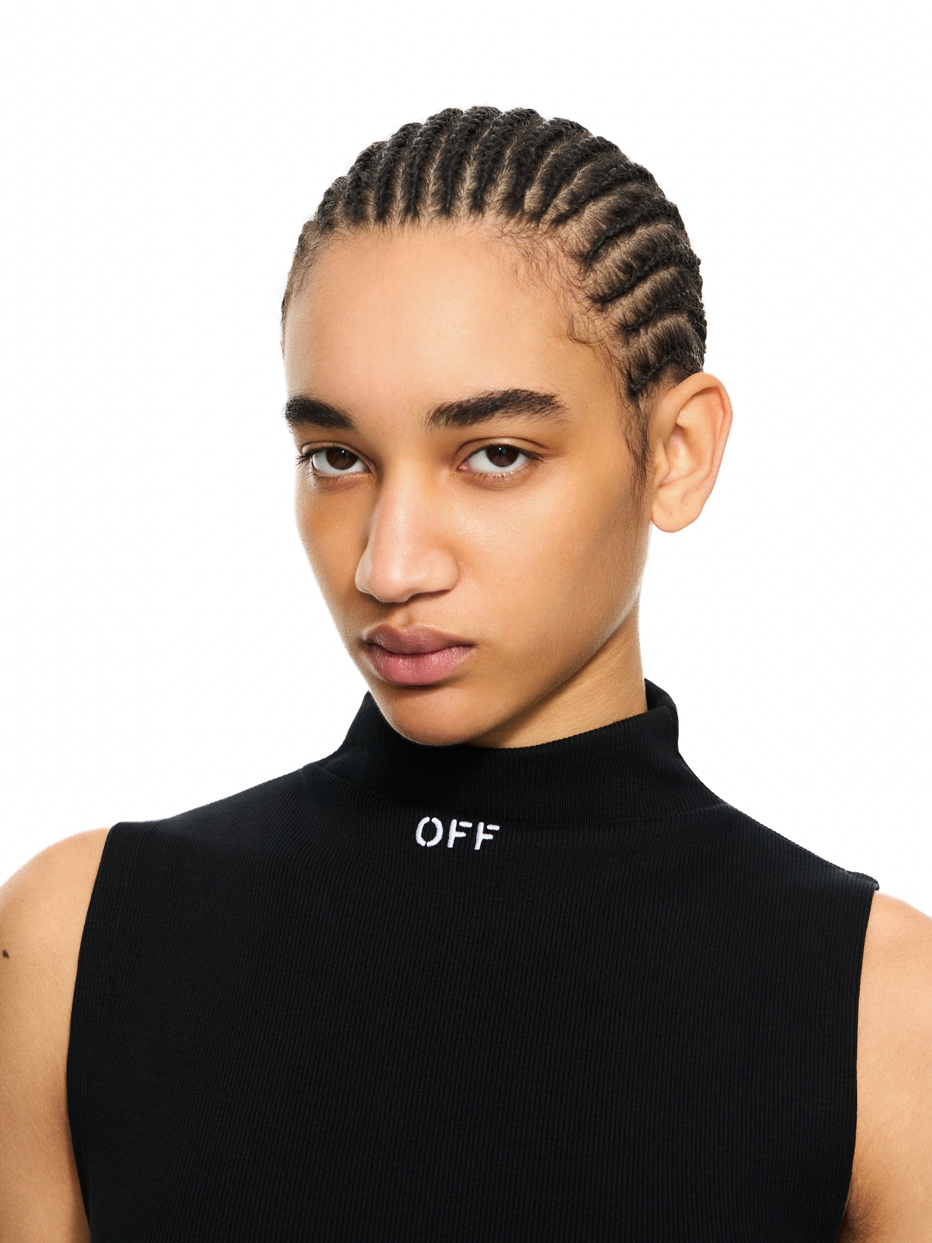 Off-White Off Stamp Ribbed Bodysuit Black