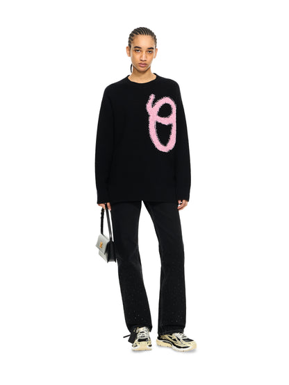 Off-White Shared Fuzzy Knit Crewneck Black