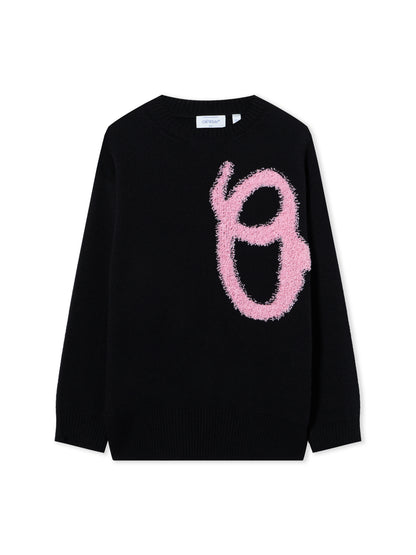 Off-White Shared Fuzzy Knit Crewneck Black