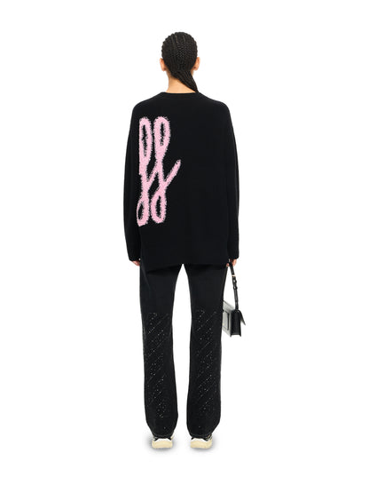 Off-White Shared Fuzzy Knit Crewneck Black