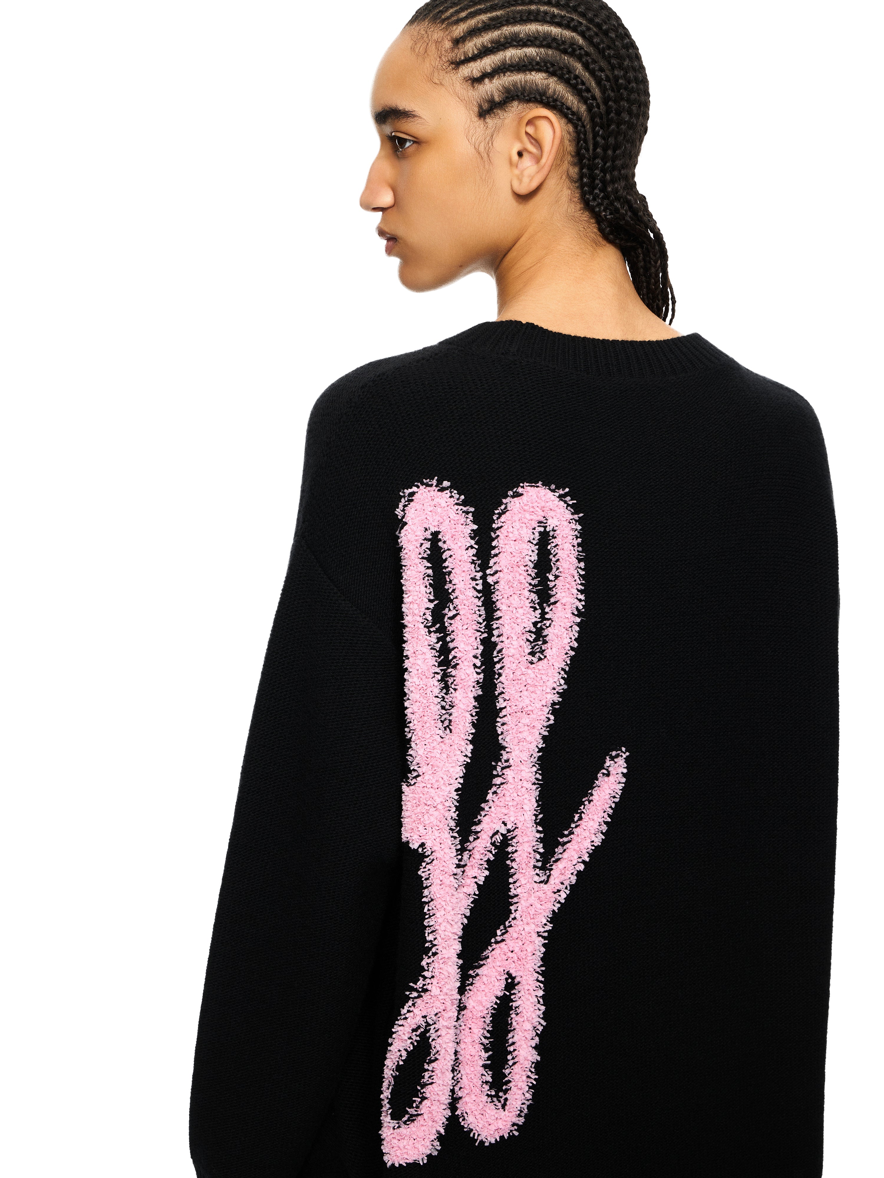 Off-White Shared Fuzzy Knit Crewneck Black