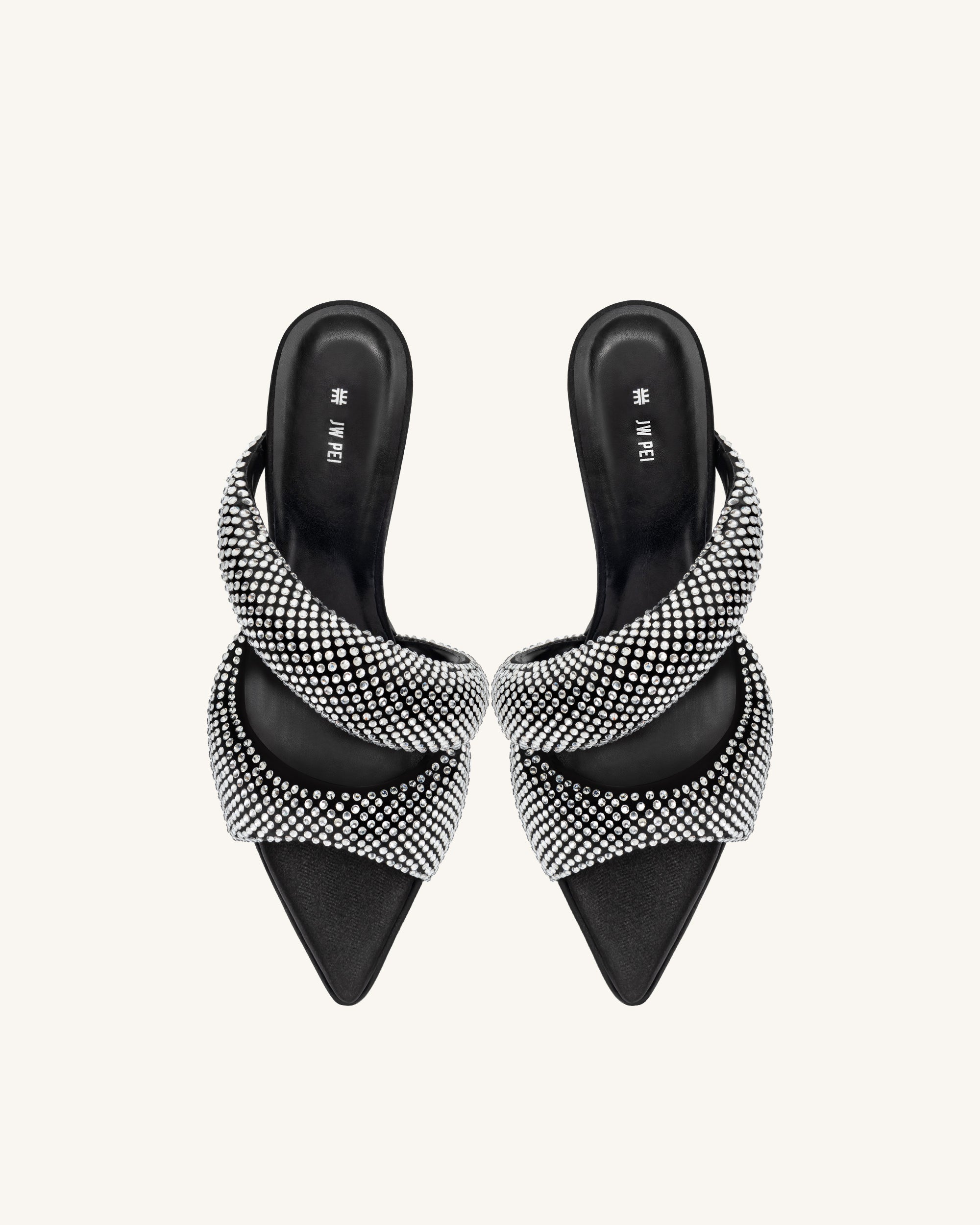 Jw Pei Sara Mule Artificial Crystal Black