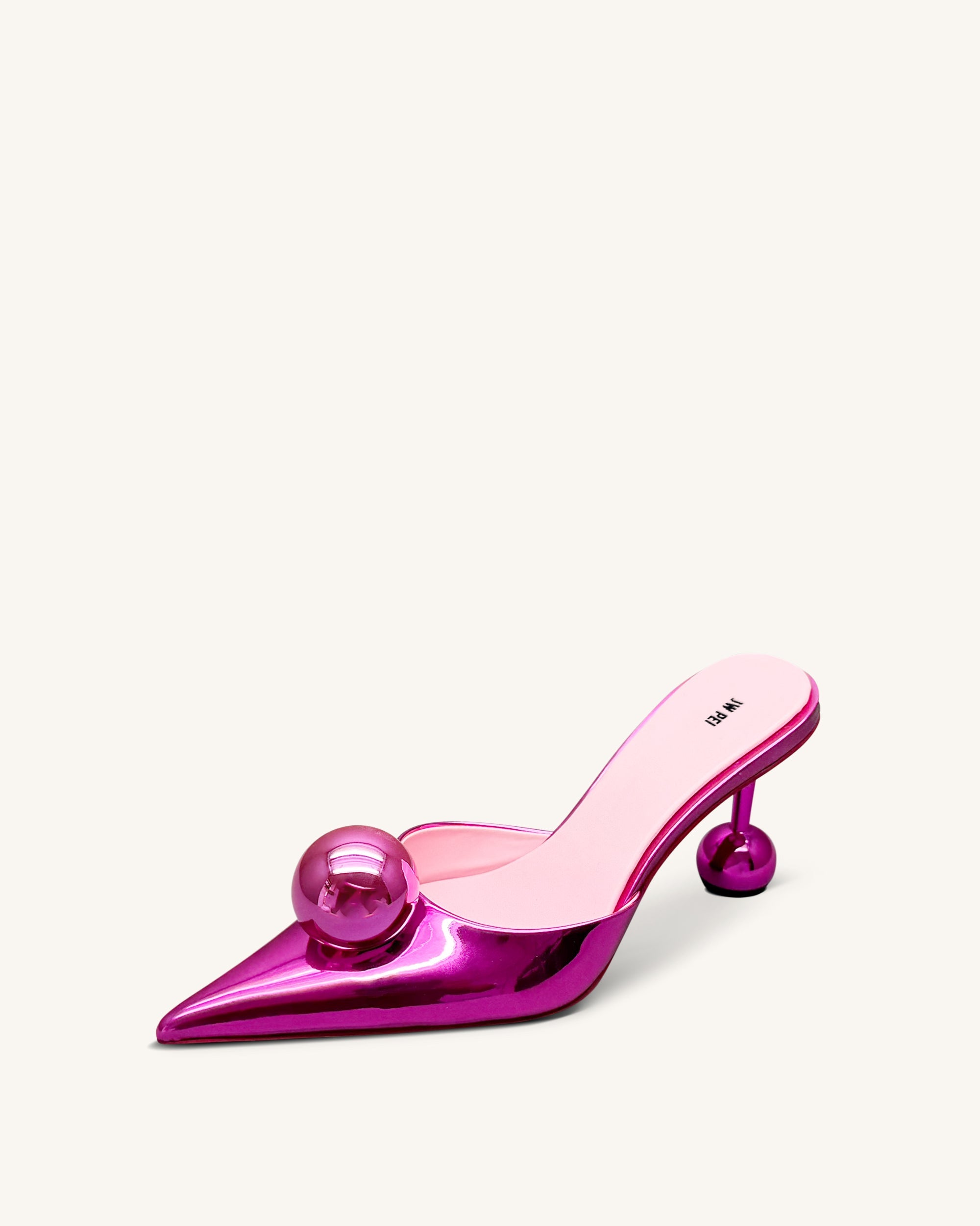 Jw Pei Sofia Sphere Heel Mules Rose Red