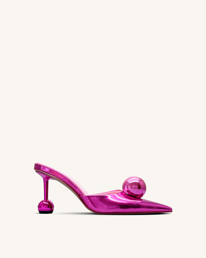 Jw Pei Sofia Sphere Heel Mules Rose Red