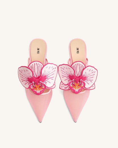 Jw Pei Sofia Orchid Sphere Heel Mules Pink