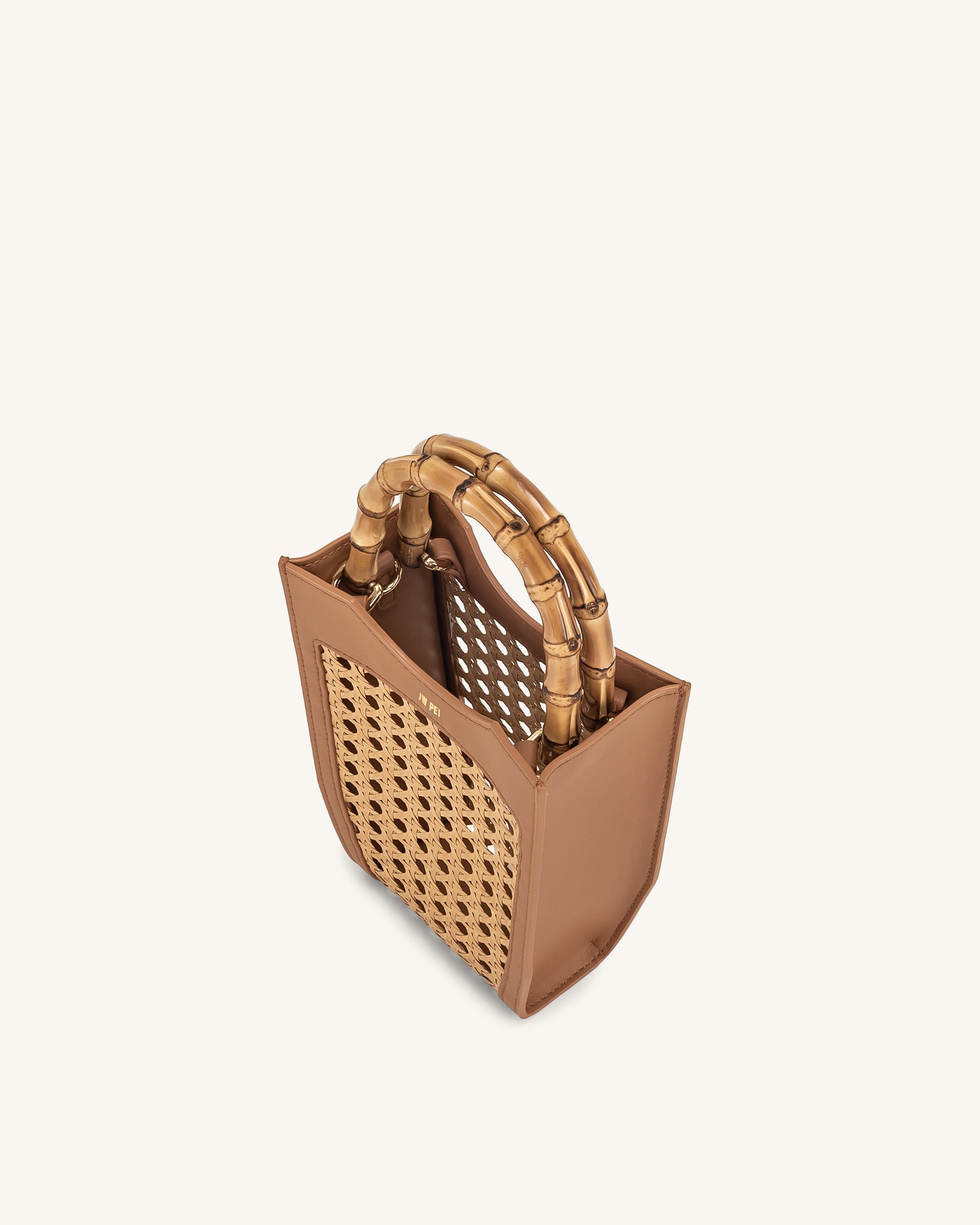Jw Pei Fei Faux Bamboo Woven Phone Bag Brown
