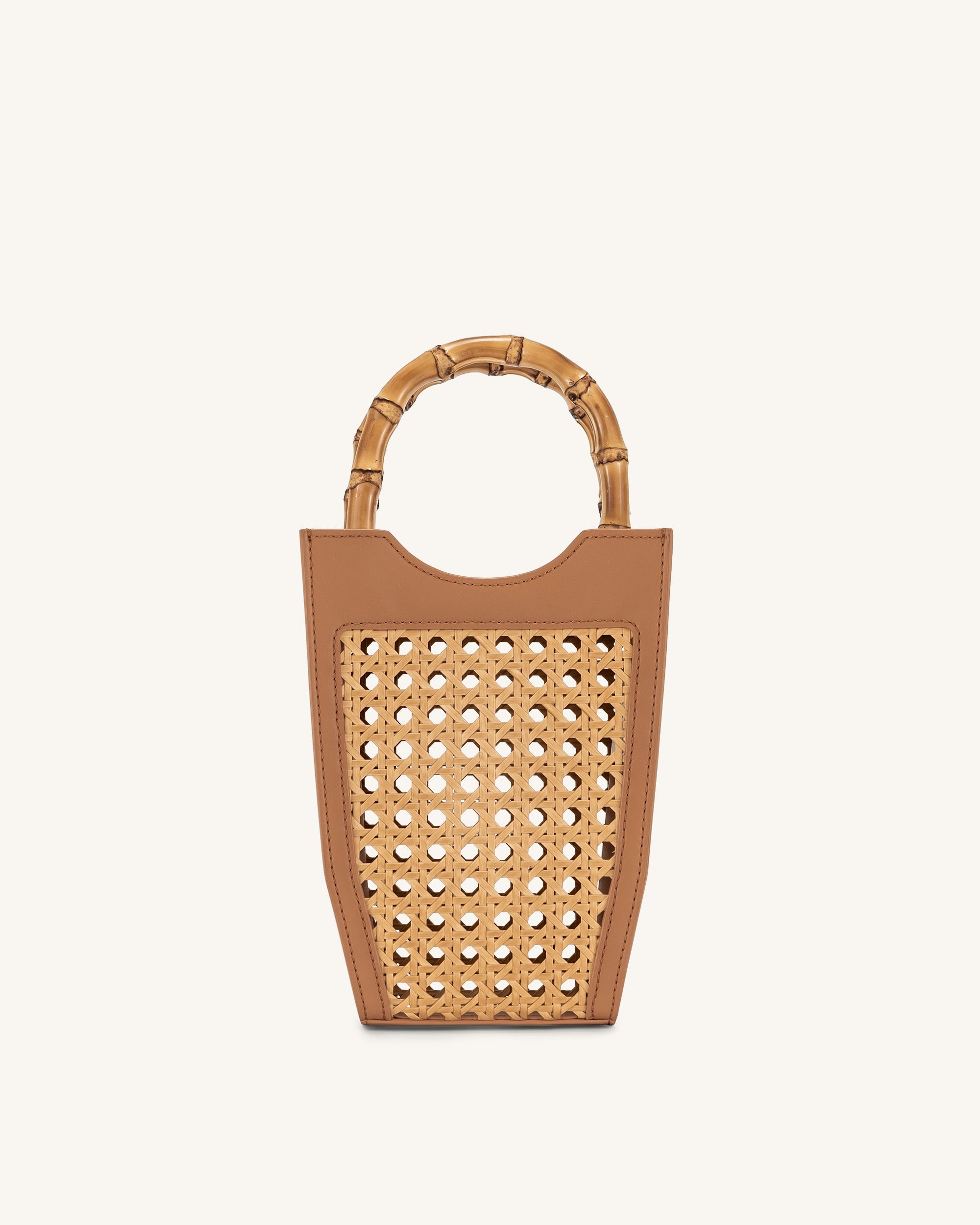Jw Pei Fei Faux Bamboo Woven Phone Bag Brown