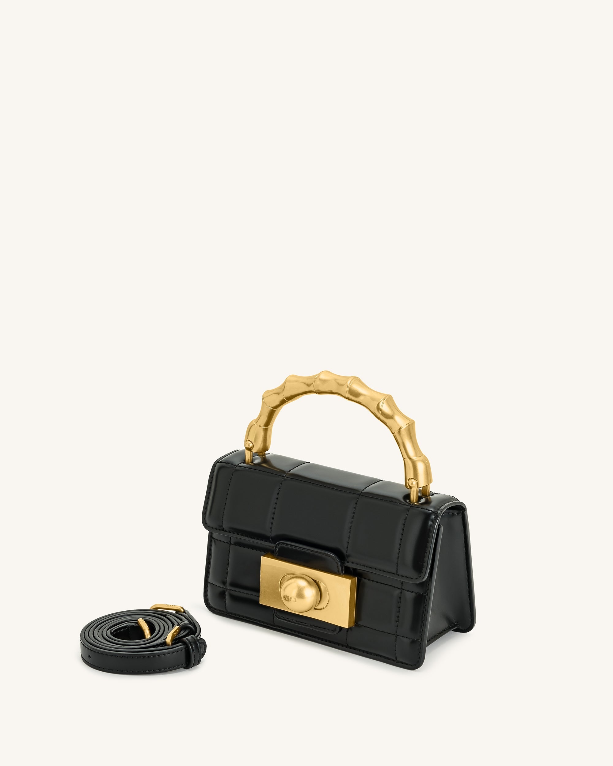 Jw Pei Kaia Bamboo Metal Handle Handbag Black
