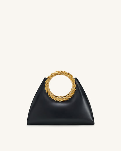 Jw Pei Amiya Leaf Handle Sculpture Bag Black