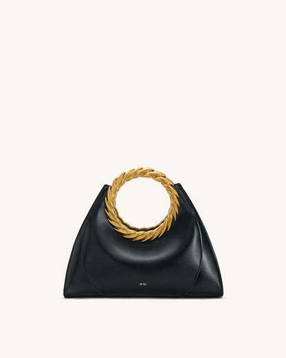 Jw Pei Amiya Leaf Handle Sculpture Bag Black