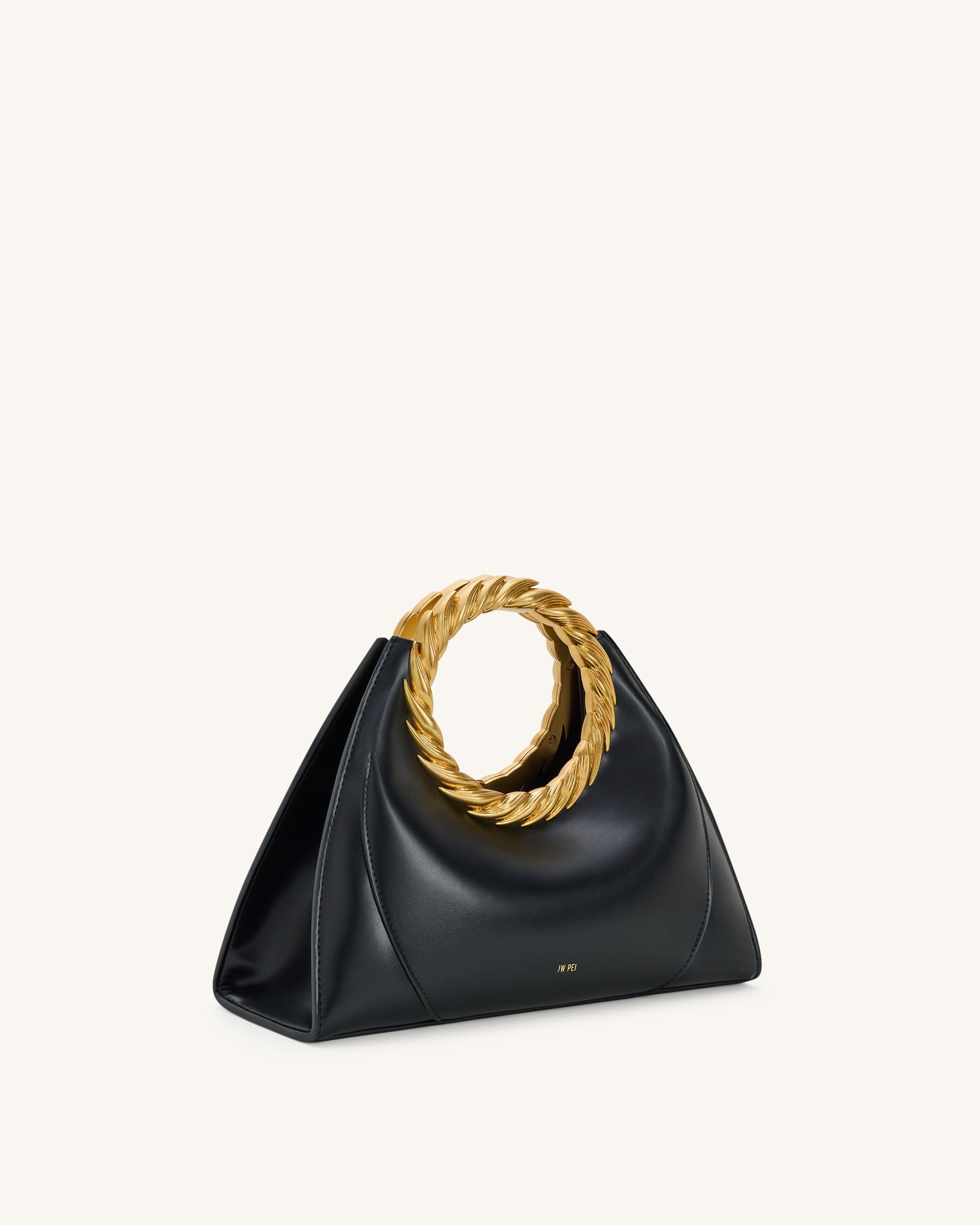 Jw Pei Amiya Leaf Handle Sculpture Bag Black