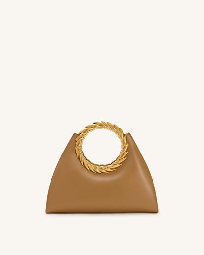 Jw Pei Amiya Leaf Handle Sculpture Bag Brown