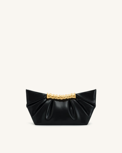 Jw Pei Leia Pleated Clutch Black