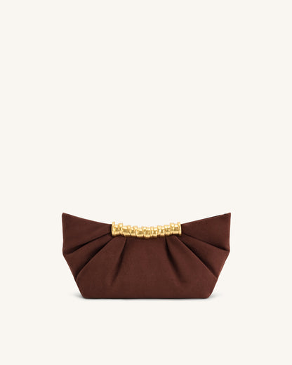 Jw Pei Leia Pleated Clutch Dark Brown