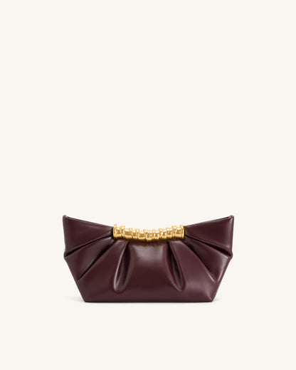 Jw Pei Leia Pleated Clutch Deep Burgundy