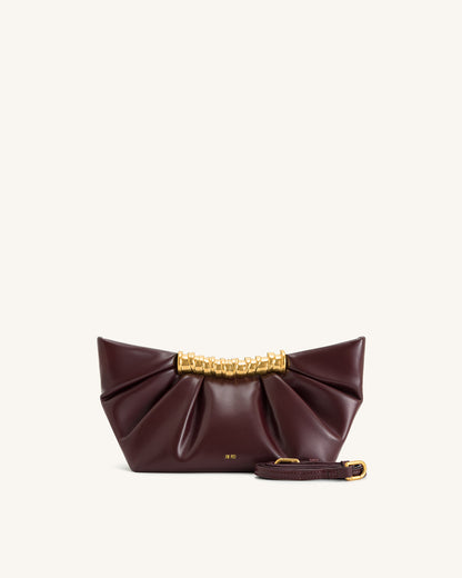 Jw Pei Leia Pleated Clutch Deep Burgundy