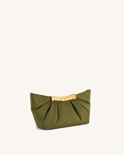 Jw Pei Leia Pleated Clutch Dark Olive