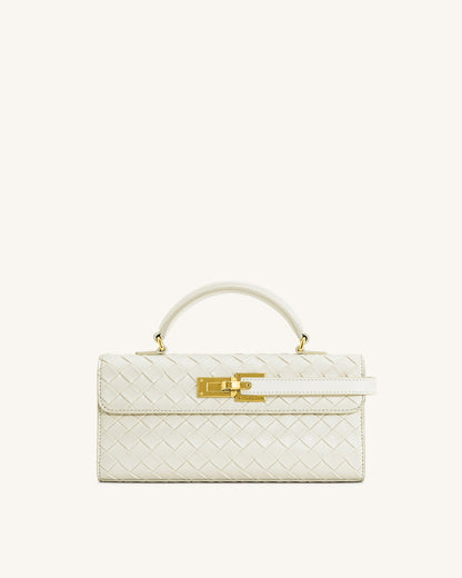 Jw Pei Keyla Weave Texture Top Handle Bag White