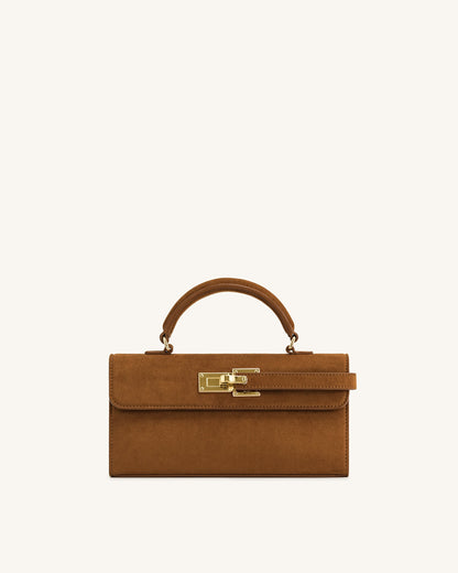 Jw Pei Keyla Faux Suede Top Handle Bag Brown