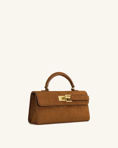 Jw Pei Keyla Faux Suede Top Handle Bag Brown