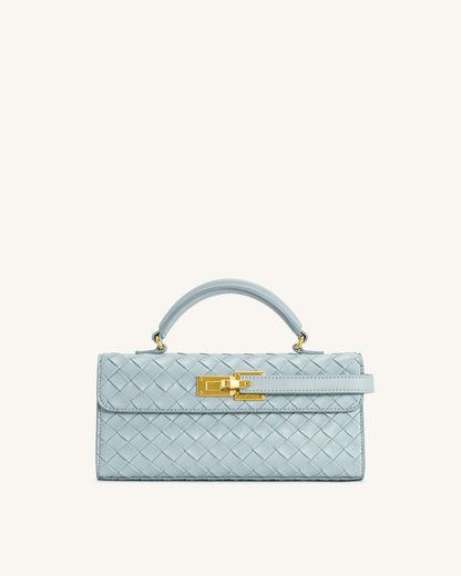 Jw Pei Keyla Weave Texture Top Handle Bag Blue