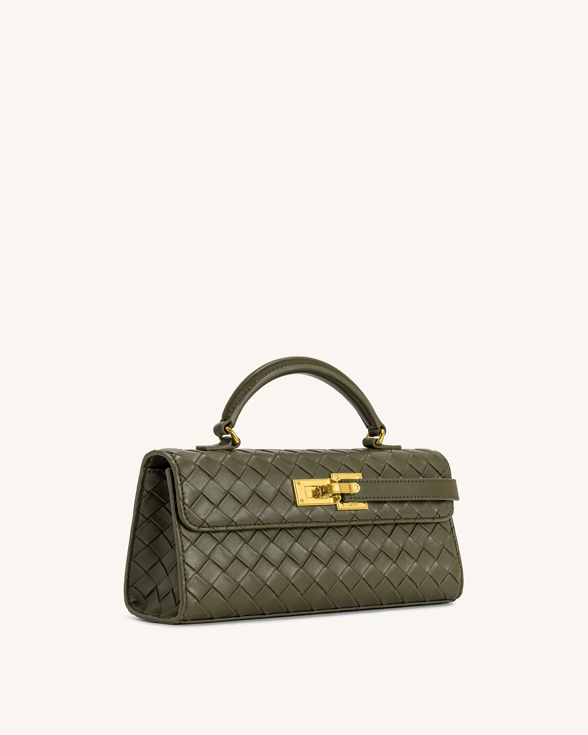 Jw Pei Keyla Weave Texture Top Handle Bag Olive Green