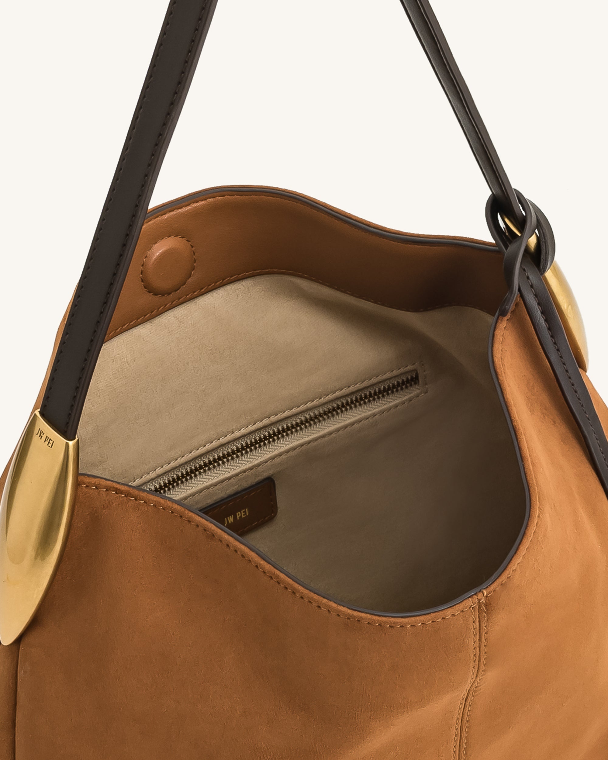 Jw Pei Nina Metal Charm Hobo Bag Brown