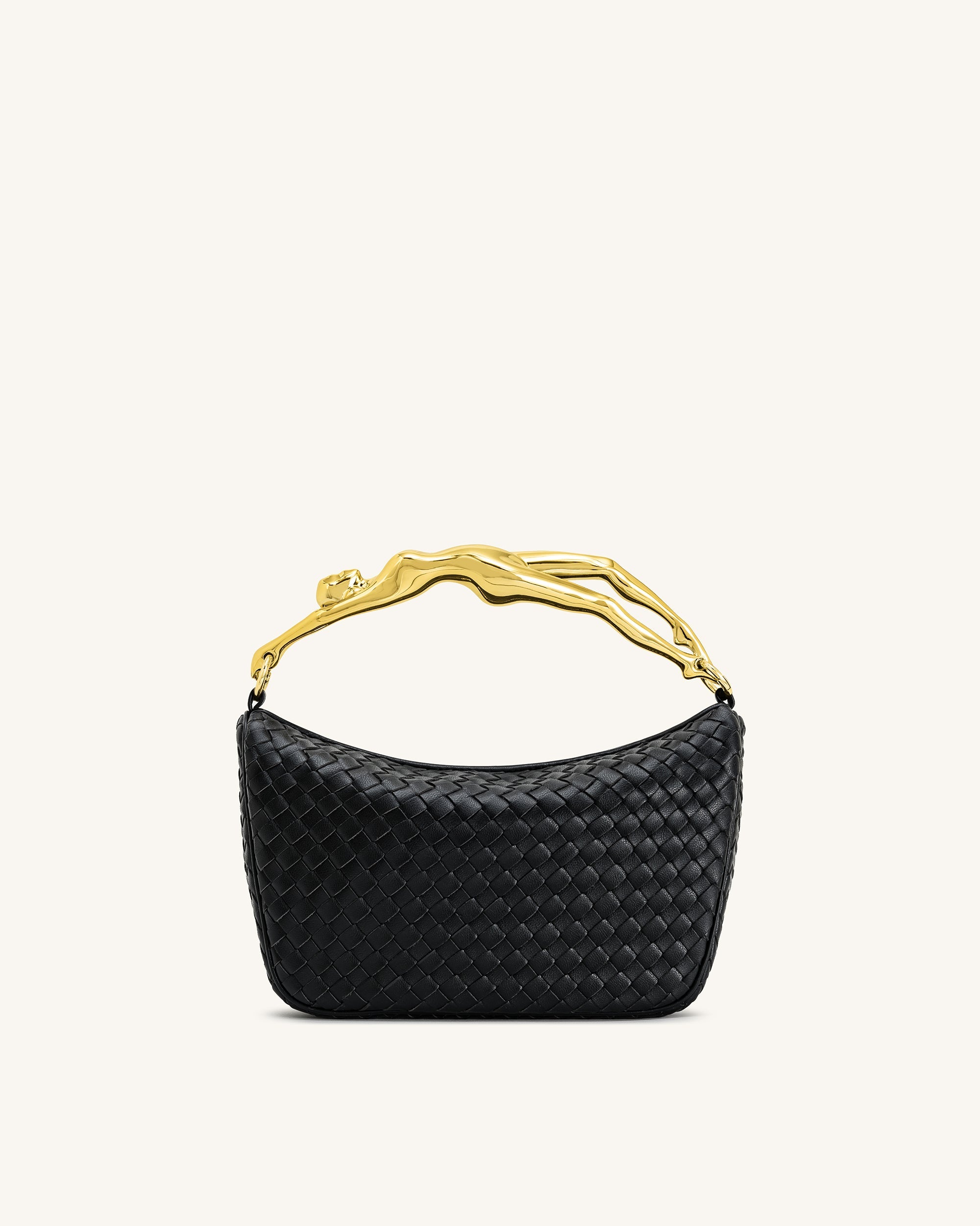 Jw Pei Jenny Woven Human Shaped Handle Handbag Black