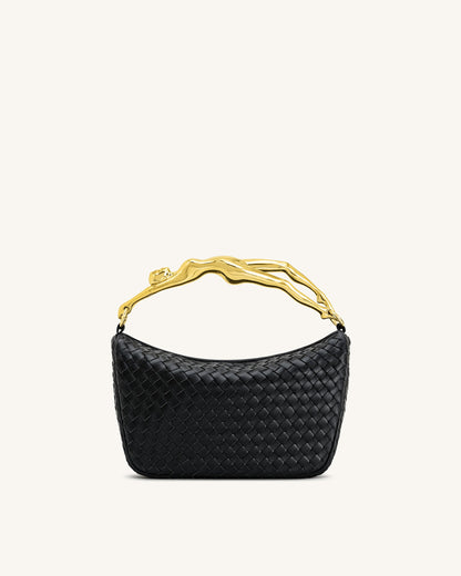 Jw Pei Jenny Woven Human Shaped Handle Handbag Black