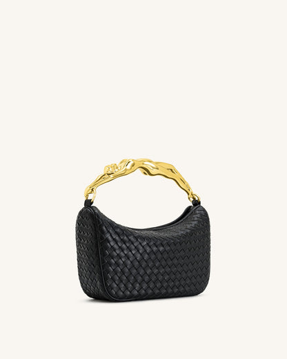 Jw Pei Jenny Woven Human Shaped Handle Handbag Black
