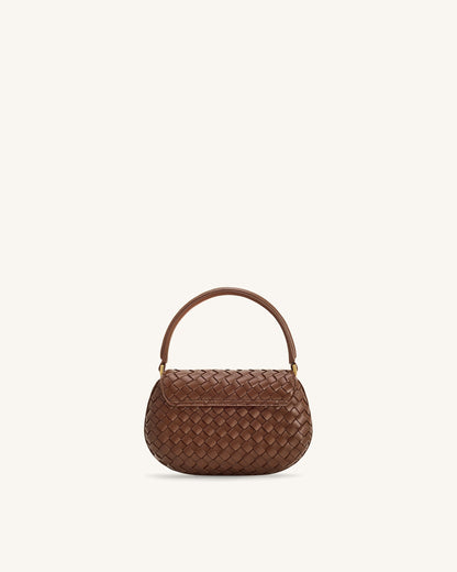 Jw Pei Zuri Hand Woven Round Top Handle Bag Brown