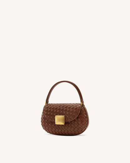 Jw Pei Zuri Hand Woven Round Top Handle Bag Brown