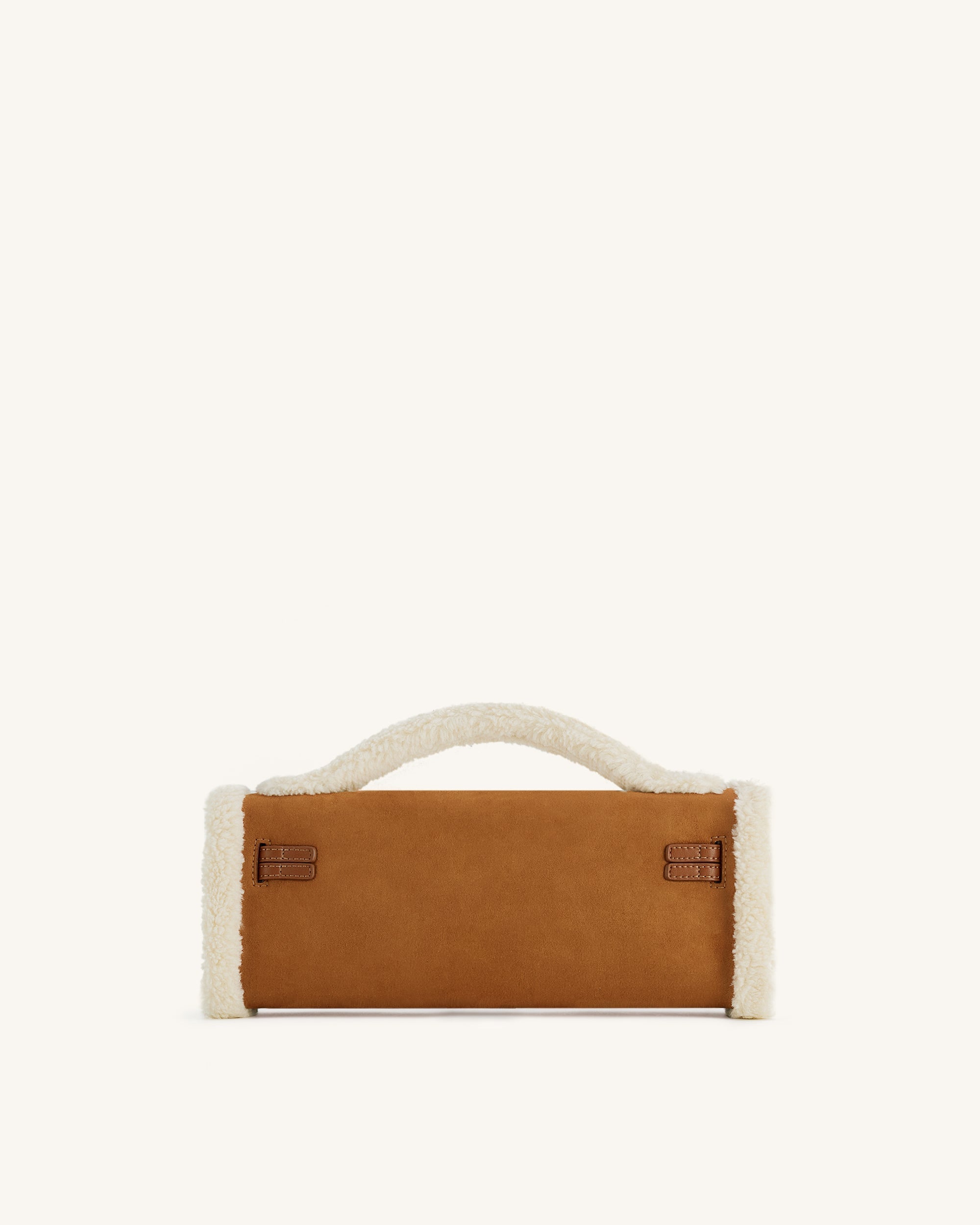 Jw Pei Bria Faux Suede Structured Top Handle Bag Yellow Brown