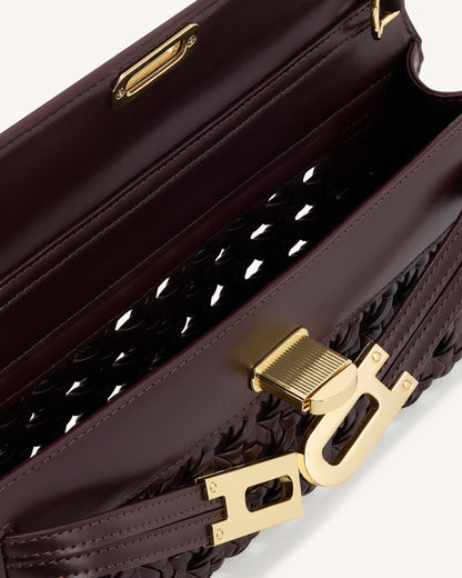 Jw Pei Bria Structured Top Handle Bag Dark Red