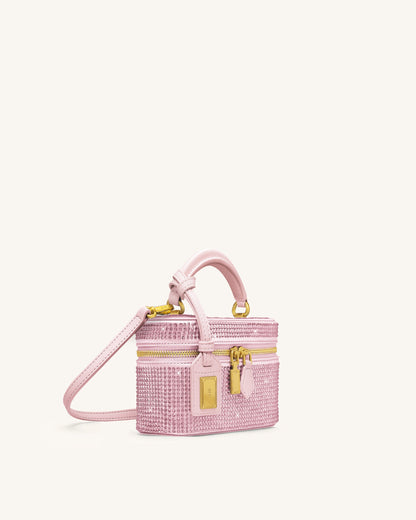 Jw Pei Cleo Artificial Crystal Box Shape Top Handle Bag Pink