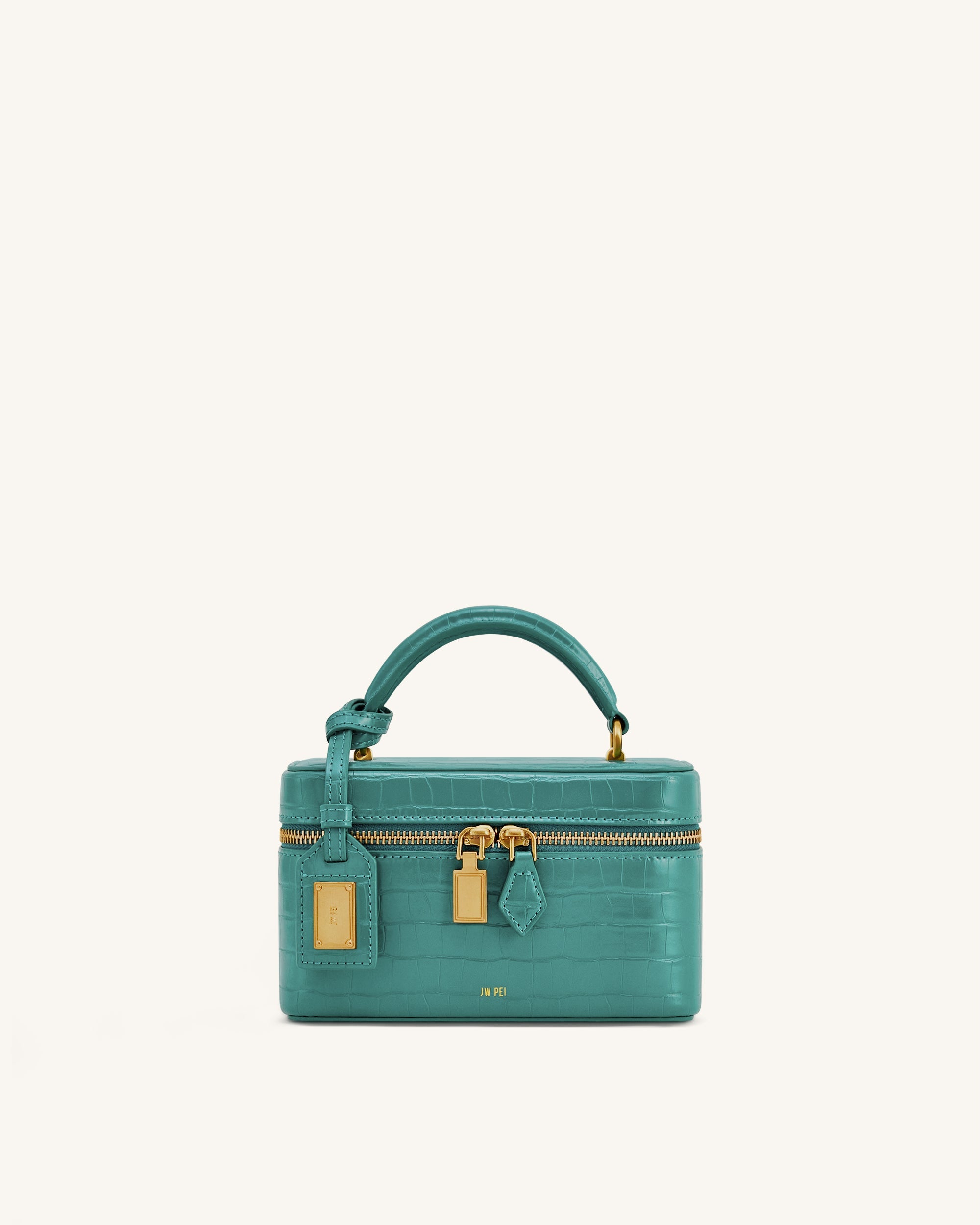 Jw Pei Cleo Box Shape Top Handle Bag Green Croc