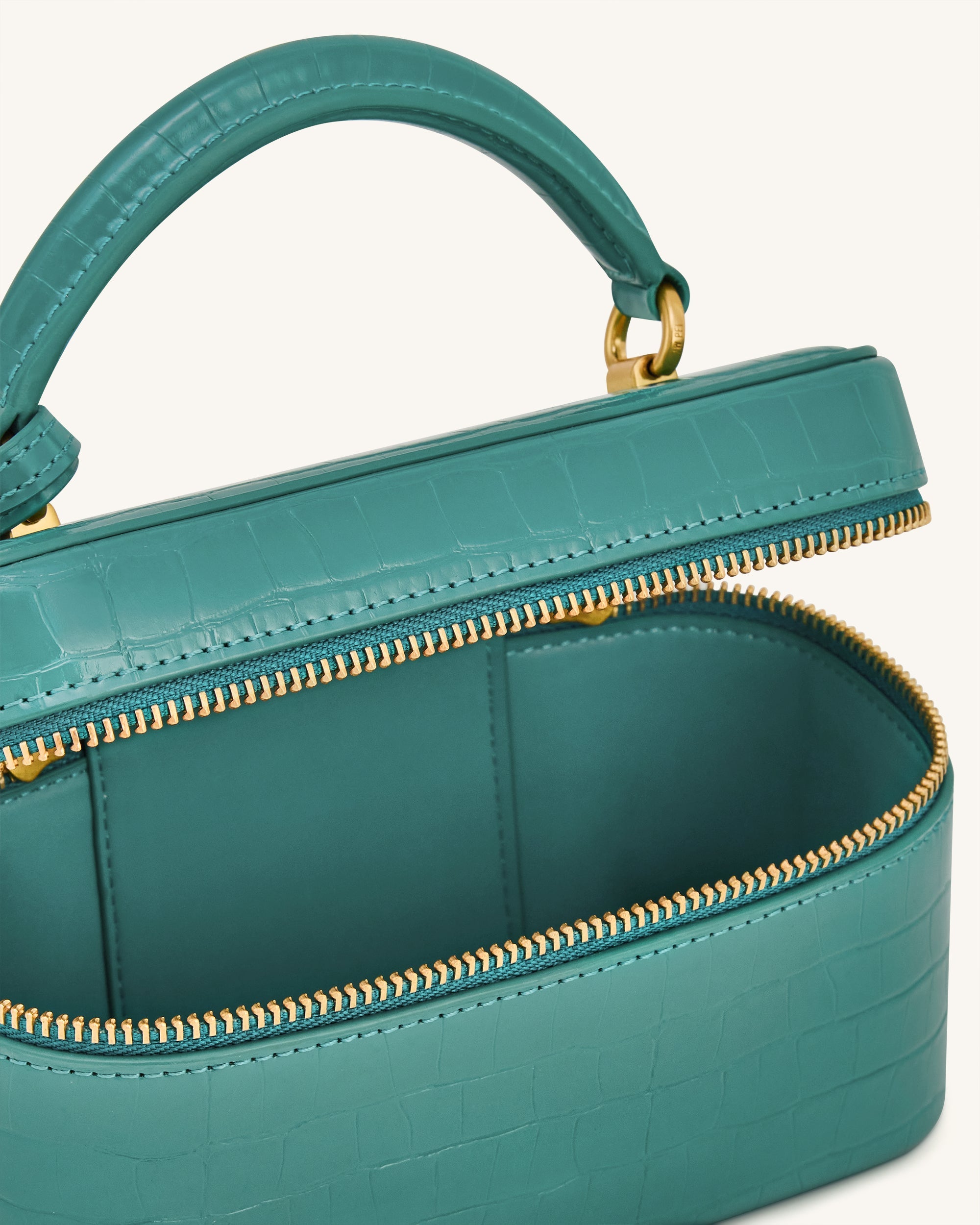 Jw Pei Cleo Box Shape Top Handle Bag Green Croc
